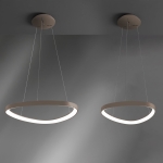 Beżowo piaskowa lampa wisząca zagięta obręcz Vivida International 0083.30.SA DIM WN Lifering LED 48W 3000K/4000K 61cm x 200cm ściemnialna