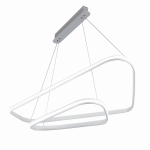 Biała lampa wisząca dwie geometryczne obręcze Vivida International 0033.30 DIM W Rings LED 47W 3000K 113cm ściemnialna