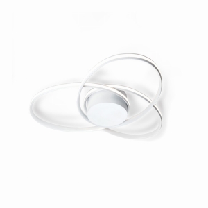 Biały plafon trzy zaplecione obręcze Vivida International 0031.21 DIM N Clover LED 47W 4000K 80cm ściemnialny