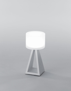 Mała biała szklana ściemnialna lampa stołowa Vivida International 0028.70 DIM Pup Glass LED 7W 3000K CRI90 21,3cm