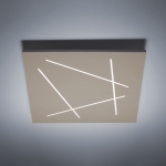 Beżowo piaskowy nowoczesny kwadratowy plafon lampa sufitowa Vivida International 0002.21.SA W Flat LED 42W 3000K 45cm