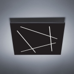 Czarny kwadratowy nowoczesny plafon Vivida International 0002.20.NE W Flat LED 31W 3000K 35cm x 4cm