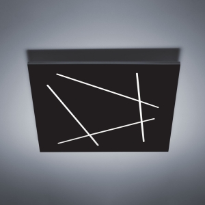 Czarny kwadratowy nowoczesny plafon Vivida International 0002.20.NE W Flat LED 31W 3000K 35cm x 4cm