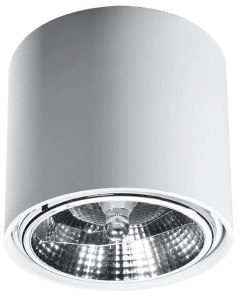 Lampa sufitowa biała punktowa walec spot Sollux Lighting SL.0695 Tiube ES111 12x11cm