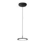 Czarna lampa wisząca z płaskim okrągłym kloszem Vivida International 0073.31.NE WN Mystery LED 15W 3000-4000K 17cm