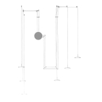 Biała nowoczesna techniczna lampa wisząca podwieszana jak układ scalony Vivida International 0073.35.BI Mystery 60W 3000K kable 5m