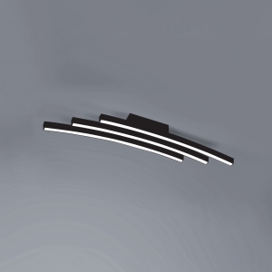 Czarna lampa sufitowa trzy lekko pochylone listwy Vivida International 0041.20.NE Bow LED 36W 3000K 80cm