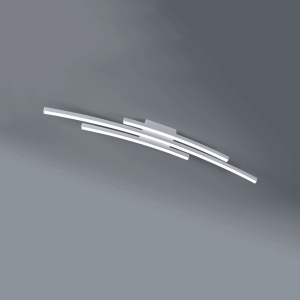 Biała lampa sufitowa trzy lekko zagięte listwy Vivida International 0041.21.BI Bow LED 48W 3000K 120cm