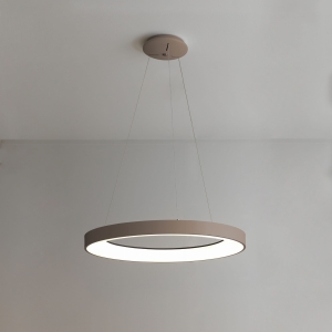 Beżowo piaskowa okrągła lampa wisząca obręcz Vivida International 0043.31.SA Inner R LED 80W 3000K 80cm x 311cm
