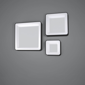 Czarny kwadratowy zaoblony plafon lampa sufitowa Vivida International 0044.22.NE Inner S LED 32W 3000K 40cm