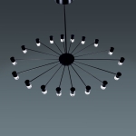 Szeroka lampa wisząca z reflektorami na ramionach ułożonych w koło Vivida International 0051.31 Galileo LED 18x2W 3000K 75cm