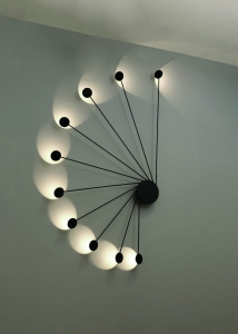 Czarny kinkiet plafon długie ramiona i okrągłe reflektory Vivida International 0047.10.NE Helix LED 18x2W 3000K