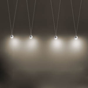 Biała lampa wisząca podwieszane klosze małe kule Vivida International 0054.31.BI Shallow LED 16W 3000K