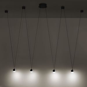 Czarna lampa wisząca podwieszane klosze małe kule Vivida International 0054.31.NE Shallow LED 16W 3000K