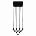 Lampa wisząca małe czarne kule na linkach Vivida International 0054.33.NE Shallow LED 62W 3000K 60cm x 164cm