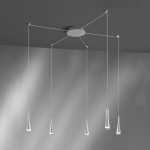 Biała nowoczesna podwieszana lampa wisząca typu pająk Vivida International 0052.31.BI Twist LED 18W 3000K kabel 5m