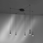 Czarna nowoczesna podwieszana lampa wisząca typu pająk Vivida International 0052.31.NE Twist LED 18W 3000K kabel 5m