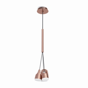 Lampa wisząca trzy związane klosze w kolorze rose gold Vivida International 0053.31.OR Bag LED 12W 25cm x 200cm