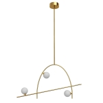 Złota lampa wisząca geometryczny stelaż i białe kule Vivida International 0058.30 Freedom LED 3x6W 3000K