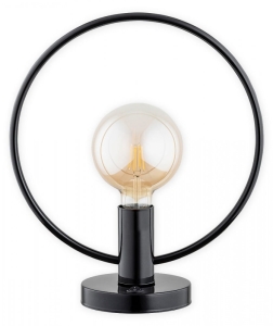 Lampa stołowa czarna obręcz z tuleją na żarówkę E27 Lemir O2958 L1 CZA Tezor