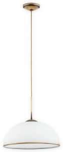 Lampa wisząca z kopułowym szklanym kloszem i patynowanymi dodatkami Lemir O3137 W1 PAT Freja E27 35cm
