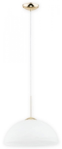 Lampa wisząca z kopułowym szklanym kloszem 34cm i złotymi dodatkami Lemir O3135 W1 ZL Freja E27