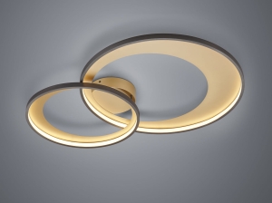 Lampa Sufitowa Dwa Okręgi Trio 673890232 Granada LED 36W 3000K ściemniacz 85cm czarny