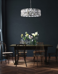 Lampa Wisząca Kryształowy Żyrandol Maytoni MOD043PL-06CH Puntes 6xE14 51cm x 66cm chrom