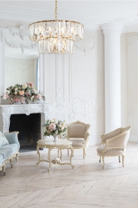 Lampa Wisząca Kryształowy Żyrandol Maytoni MOD043PL-12G Puntes 12xE14 68cm x 80cm złoty