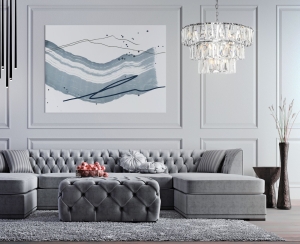 Lampa Wisząca Kryształowy Żyrandol Maytoni MOD043PL-18CH Puntes 18xE14 77cm x 93cm chrom 