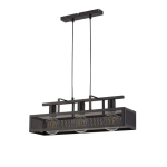 Czarna prostokątna lampa wisząca Sigma 32173 Albert 3xE27 60cm