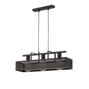 Czarna prostokątna lampa wisząca Sigma 32173 Albert 3xE27 60cm