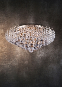 Lampa Sufitowa Kryształowy Żyrandol Maytoni DIA120-09-G Karolina 9xE14 51cm x 27cm złoty