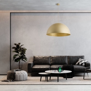 Złota sferyczna lampa wisząca Sigma 32295 Sfera E27 90cm