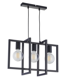 Czarna kwadratowa lampa wisząca Sigma 32235 Eden 3xE27 50cm