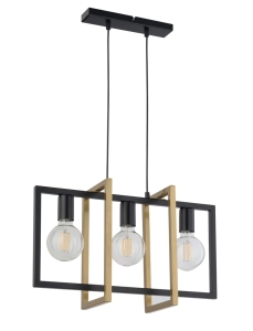 Czarno złota kwadratowa lampa wisząca Sigma 32234 Eden 3xE27 50cm