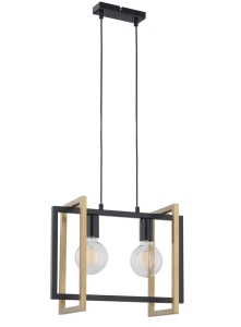 Czarno złota prostokątna lampa wisząca Sigma 32232 Eden 2x27 41cm