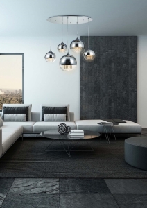 Lampa Wisząca Pięć Srebrnych Kul z Kryształami Maytoni P140-PL-170-5-N Fermi 5xE27 62cm x 91cm chrom