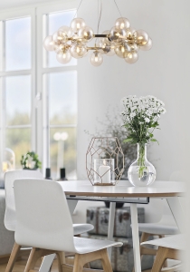 Lampa Wisząca Żyrandol Maytoni MOD548PL-25G Dallas 25xG9 69cm x 135cm złoty szklane kule