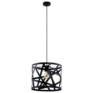 Pojedyncza nowoczesna lampa wisząca cylindryczny abażur w metalowe pasy Agapa Alfa 60310 E27 110cm x 38cm