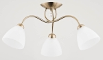 Lampa sufitowa na trzy białe klosze ozdobna zawieszka i stelaż patyna Amarillo Alfa 23753 3xE27 28cm x 58cm