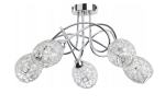 Lampa sufitowa chromowana z drucianymi srebrnymi kloszami Vera Alfa 17845 5xE14 31cm x 54cm