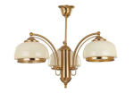 Lampa Sufitowa Żyrandol Alfa 10443 Lord 3xE27 53cm x 64cm stelaż mosiądz klosze kremowe