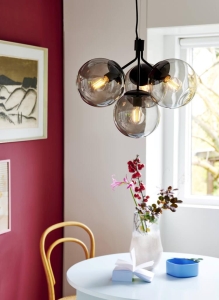 Lampa Wisząca Szklane Kule Nordlux 2112153003 Ivona 4xE27 54cm x 241cm Czarny