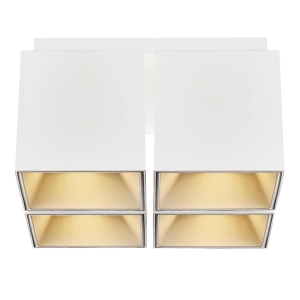 Lampa Sufitowa Punktowa Nordlux 2110430101 Ethan 4xGU10 11,9cm x 21cm biała nakładki białe oraz srebrne