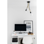 Lampa Wisząca Kolorowe Kable LTB4S01 Tubo 2xE27 czarny/żółty