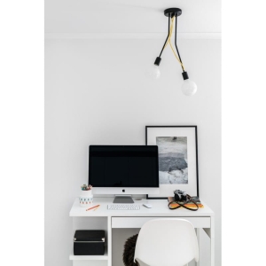 Lampa Wisząca Kolorowe Kable LTB4S01 Tubo 2xE27 czarny/żółty