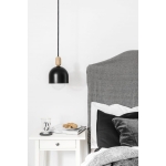 Lampa Wisząca Kolorowe Kable LOVCZB04 Loft Ovoi E27 czarny/drewno dębowe