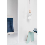 Lampa Wisząca Kolorowe Kable LBLGSB03 Loft Bala E27 jasnoszary/drewno bukowe