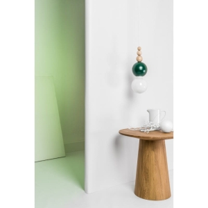 Lampa Wisząca Kolorowe Kable LBFGS16 Loft Bala E27 ciemnozielony/drewno bukowe